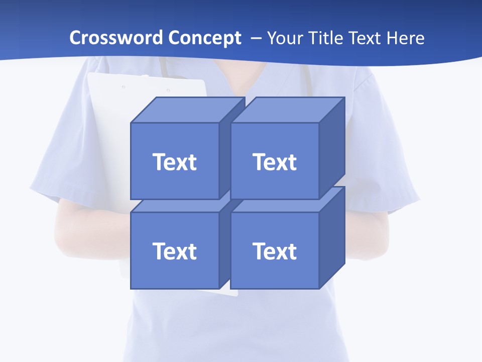 Standing Workwear Smile PowerPoint Template