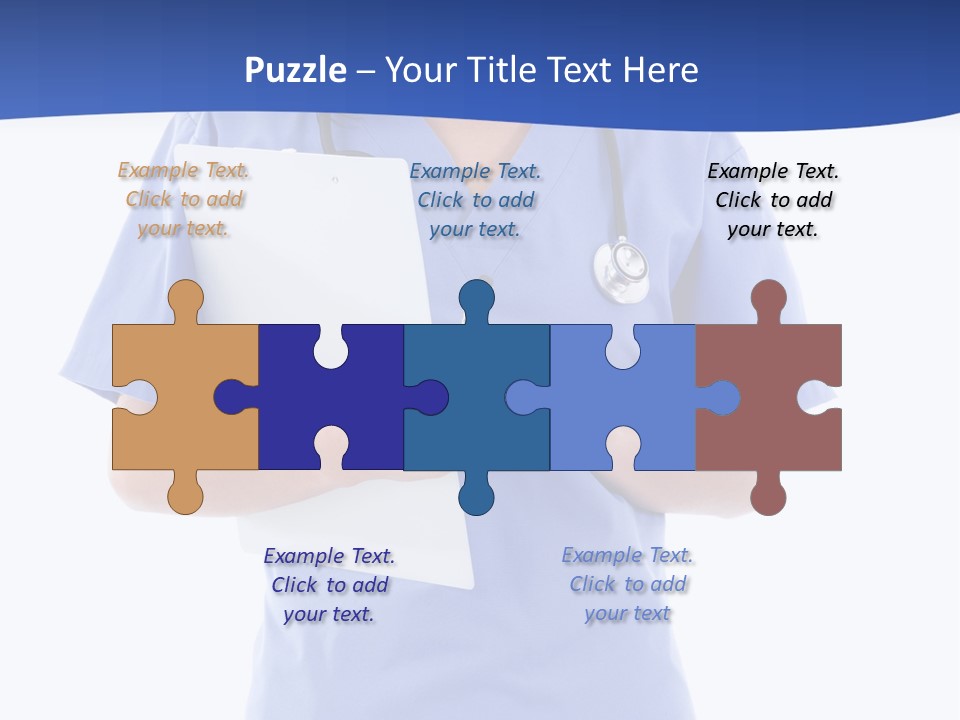 Standing Workwear Smile PowerPoint Template