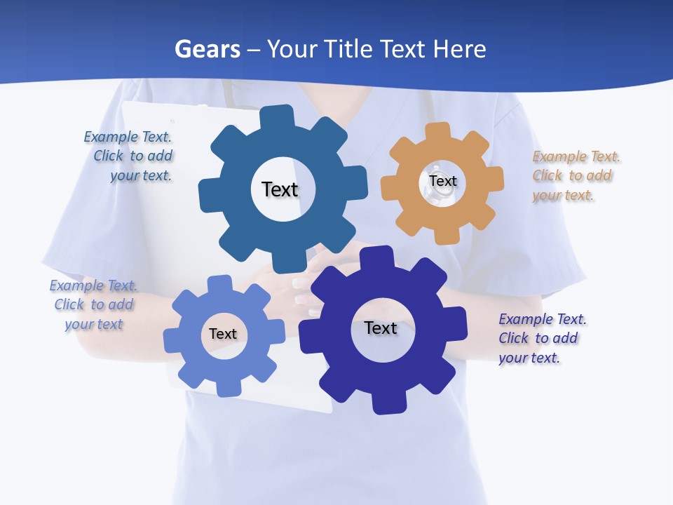 Standing Workwear Smile PowerPoint Template