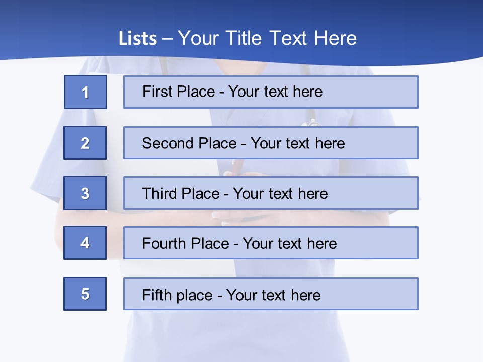 Standing Workwear Smile PowerPoint Template