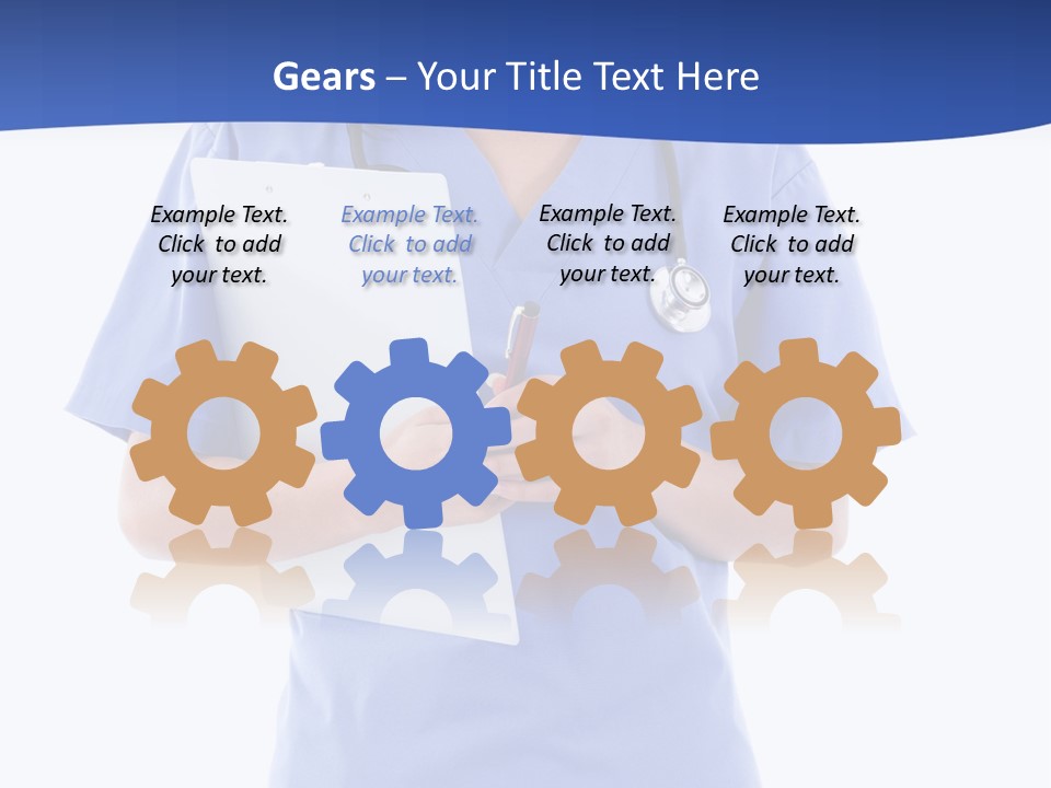 Standing Workwear Smile PowerPoint Template