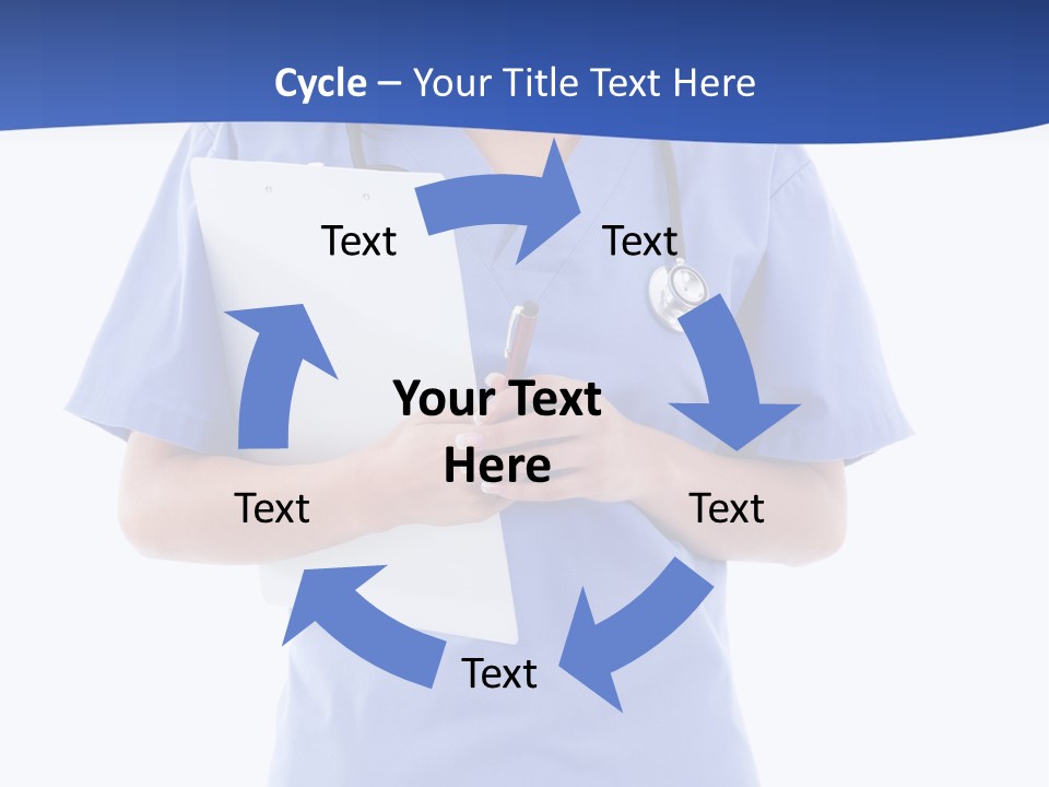 Standing Workwear Smile PowerPoint Template