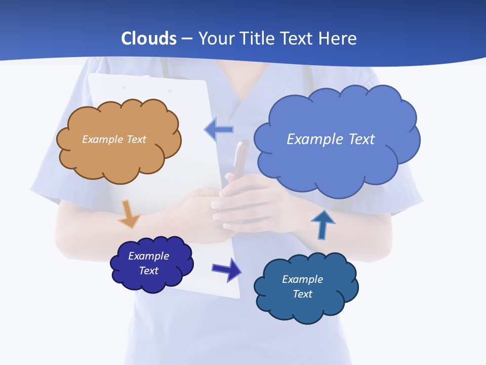 Standing Workwear Smile PowerPoint Template