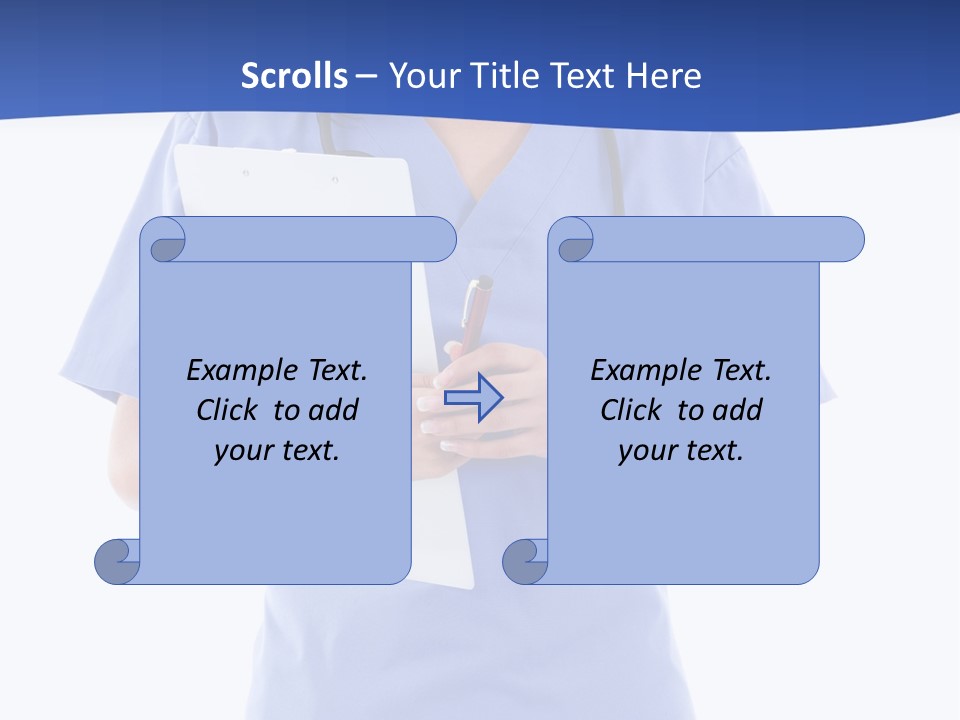 Standing Workwear Smile PowerPoint Template