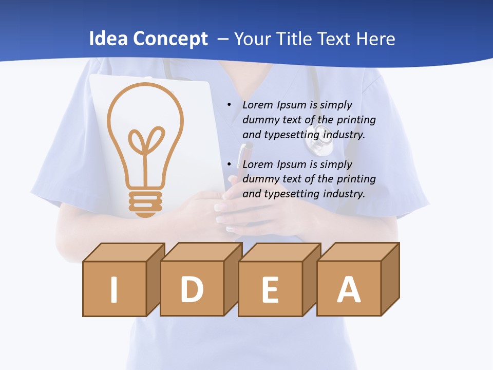 Standing Workwear Smile PowerPoint Template