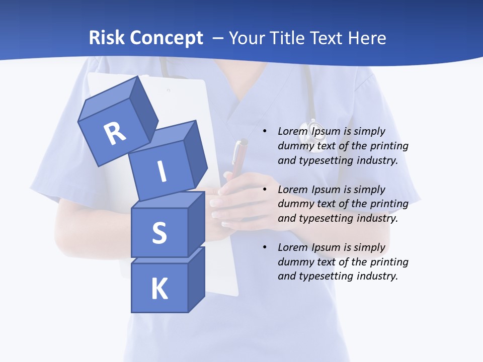 Standing Workwear Smile PowerPoint Template