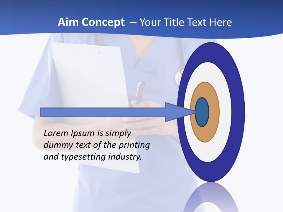 Standing Workwear Smile PowerPoint Template