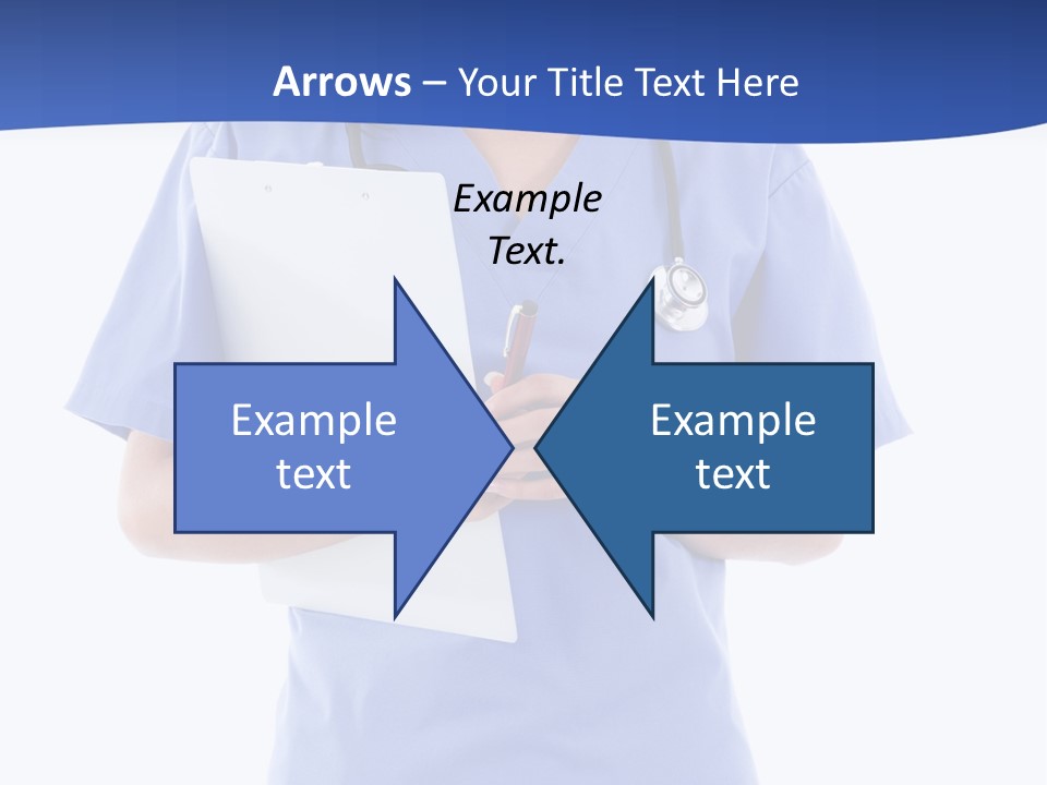 Standing Workwear Smile PowerPoint Template
