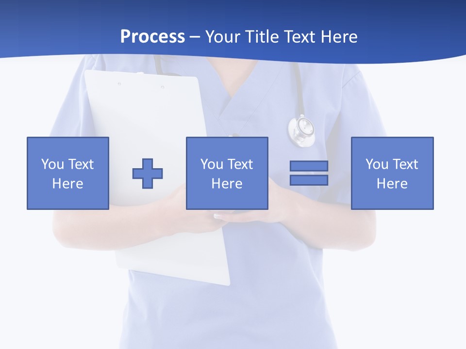 Standing Workwear Smile PowerPoint Template
