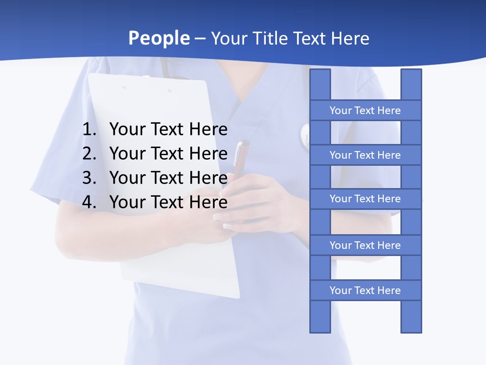 Standing Workwear Smile PowerPoint Template