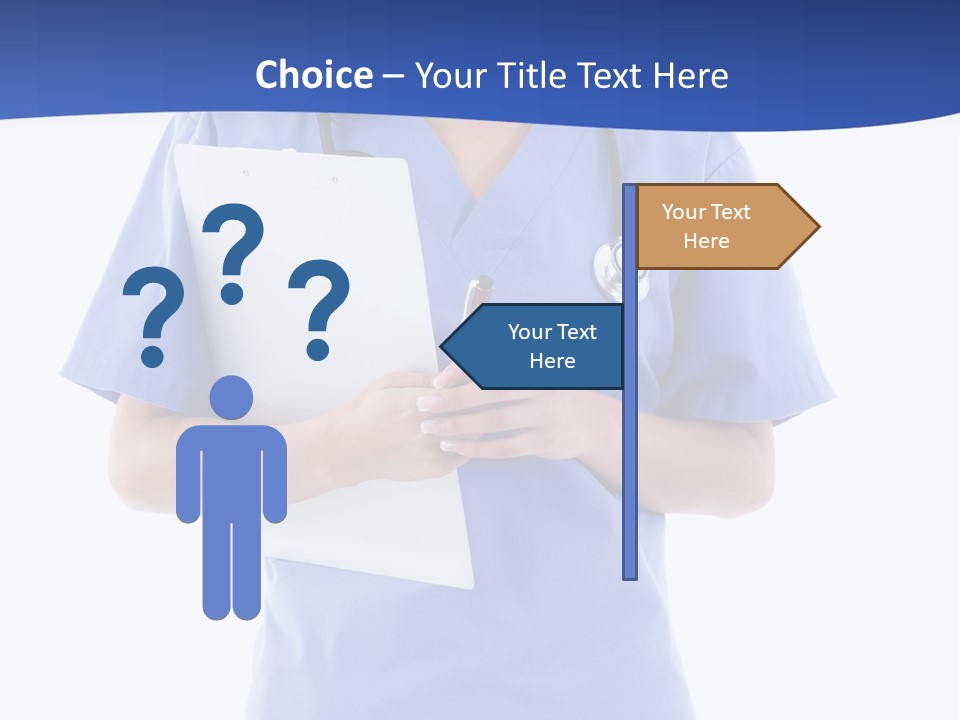 Standing Workwear Smile PowerPoint Template