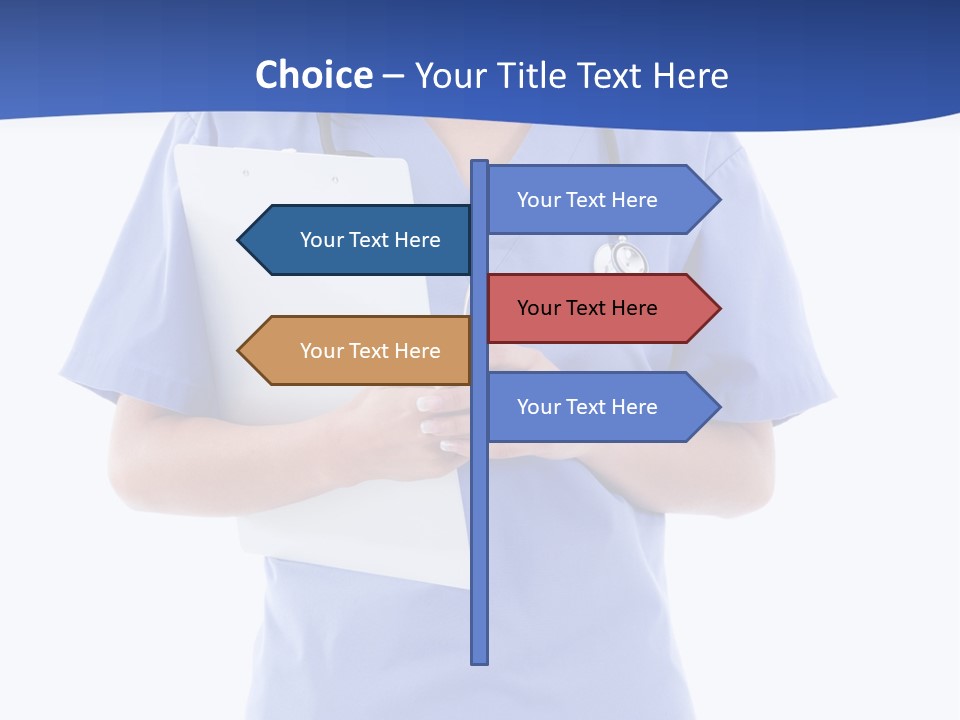 Standing Workwear Smile PowerPoint Template