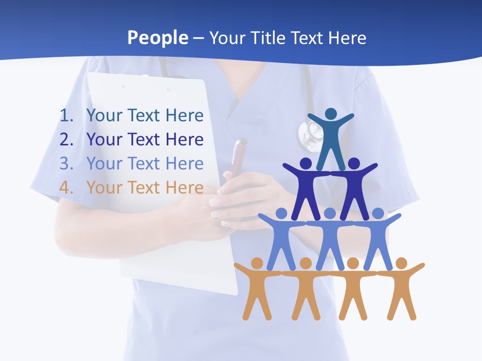 Standing Workwear Smile PowerPoint Template