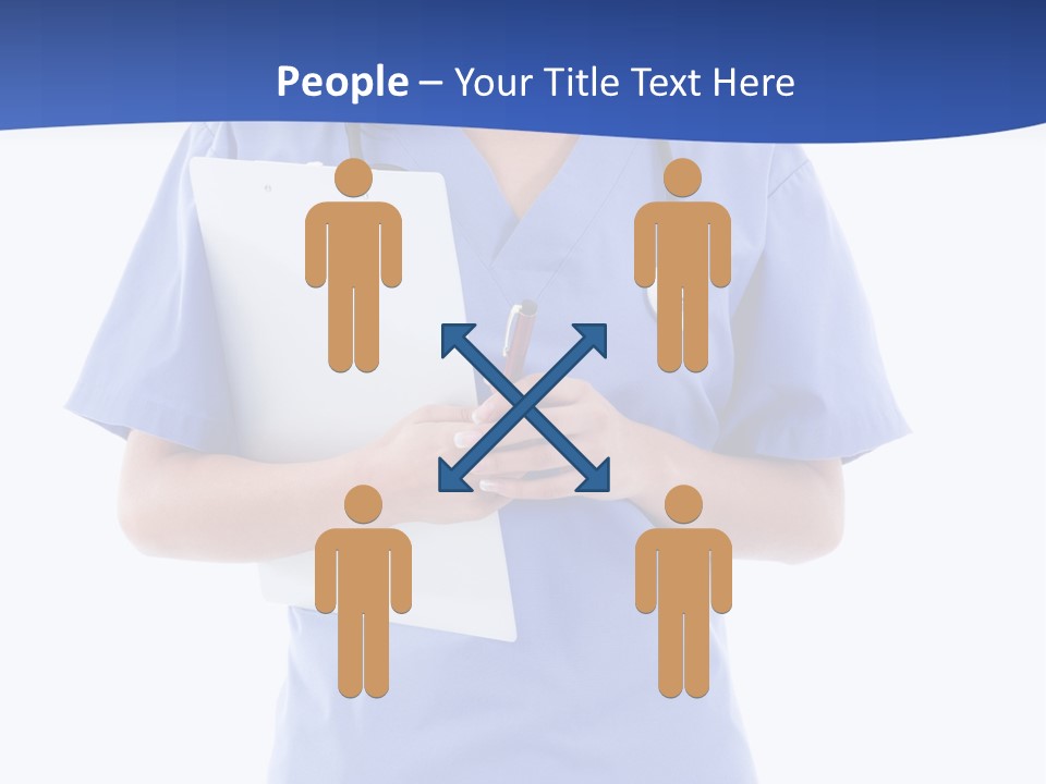 Standing Workwear Smile PowerPoint Template