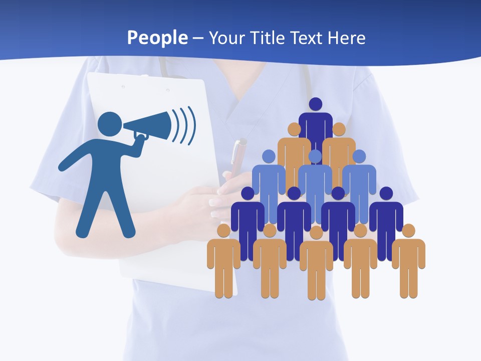 Standing Workwear Smile PowerPoint Template