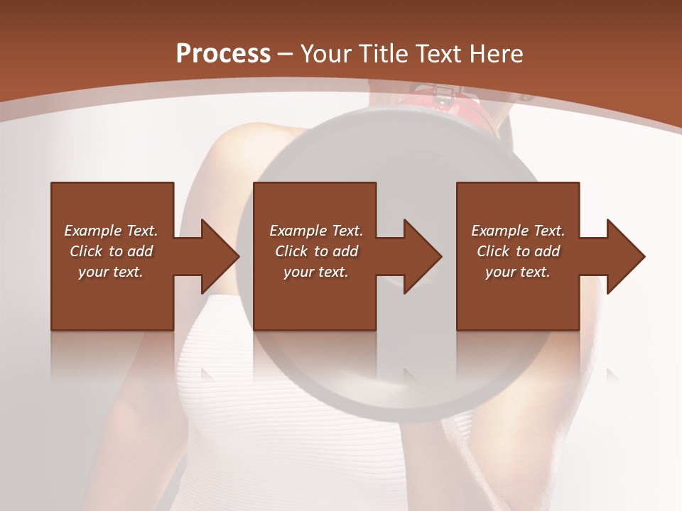 A Woman Holding A Megaphone In Front Of Her Face PowerPoint Template