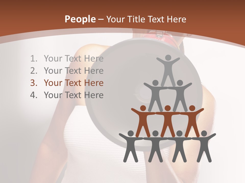 A Woman Holding A Megaphone In Front Of Her Face PowerPoint Template