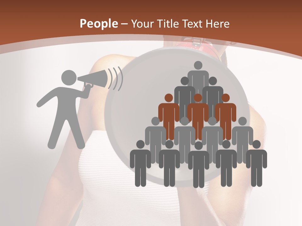 A Woman Holding A Megaphone In Front Of Her Face PowerPoint Template
