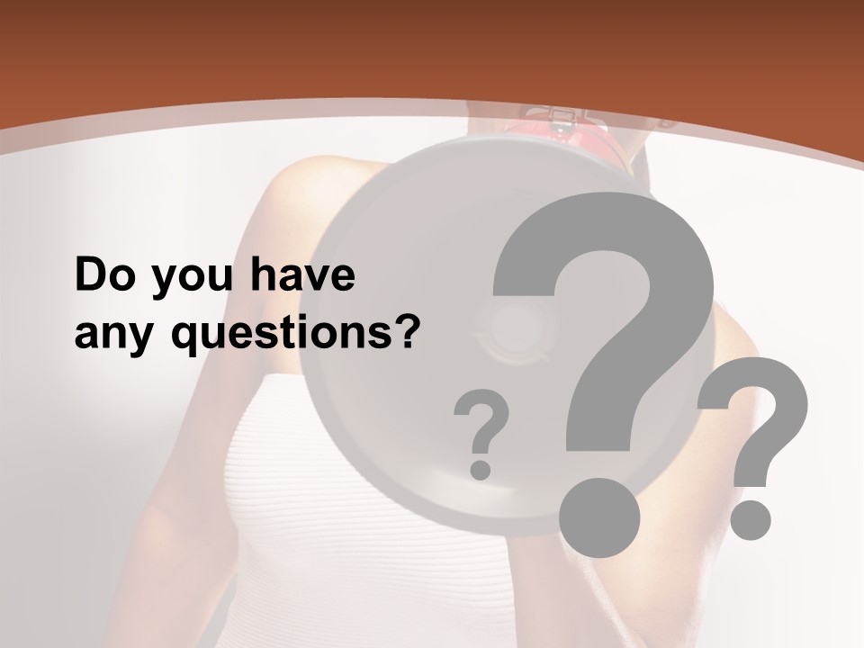 A Woman Holding A Megaphone In Front Of Her Face PowerPoint Template