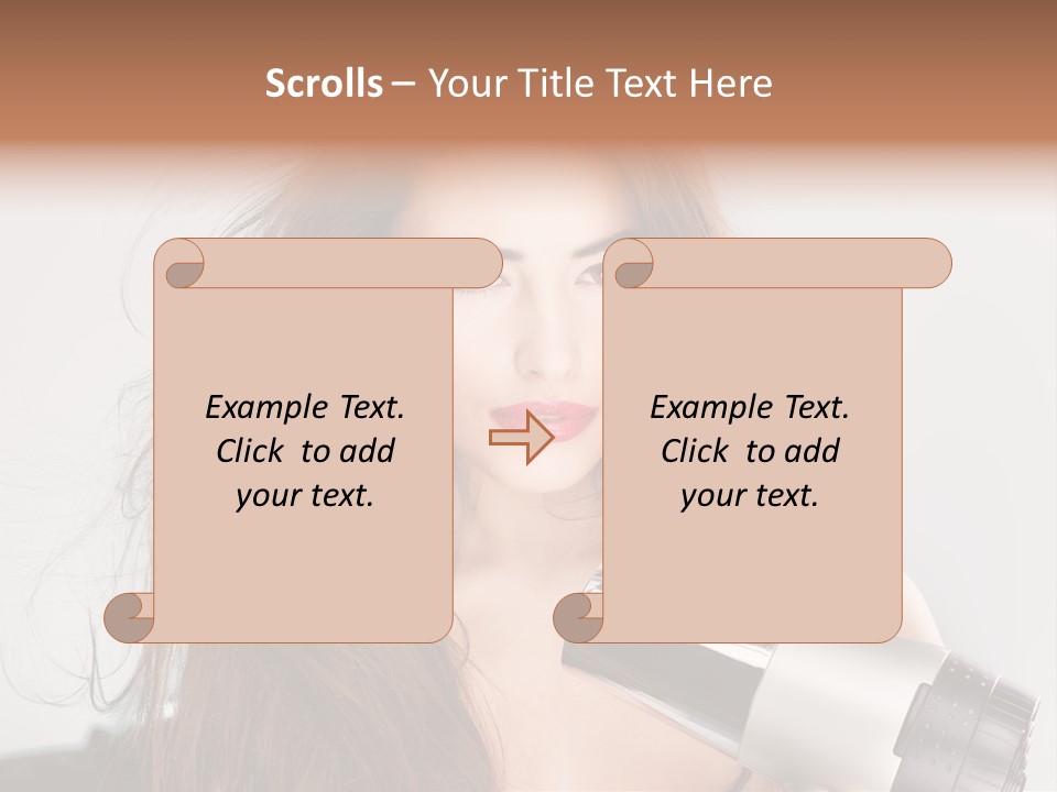 Hands Long Hairdresser PowerPoint Template