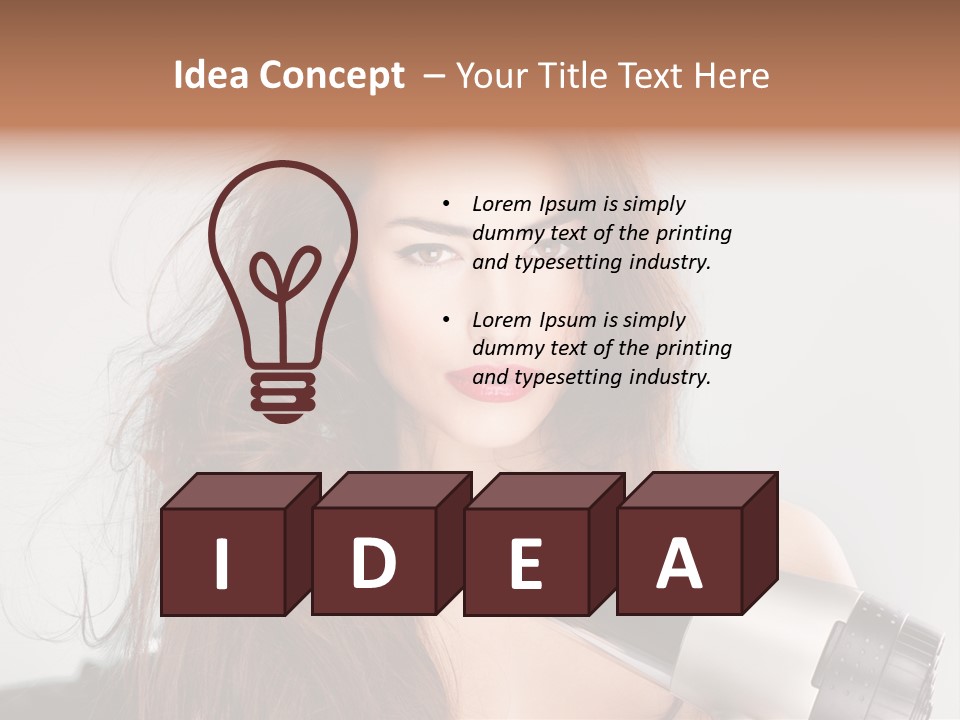 Hands Long Hairdresser PowerPoint Template