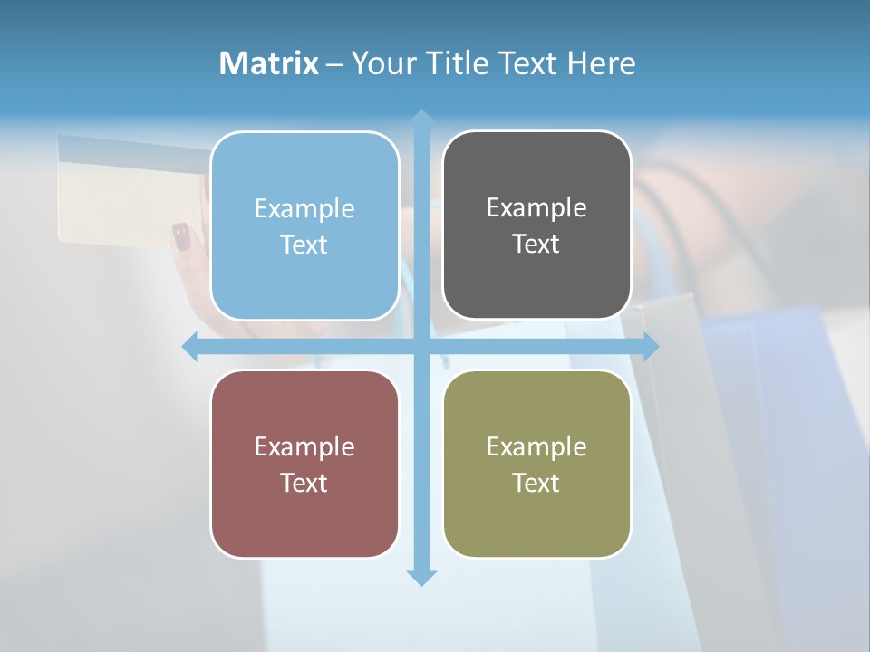 A Woman's Hand Holding A Credit Card And Shopping Bags PowerPoint Template