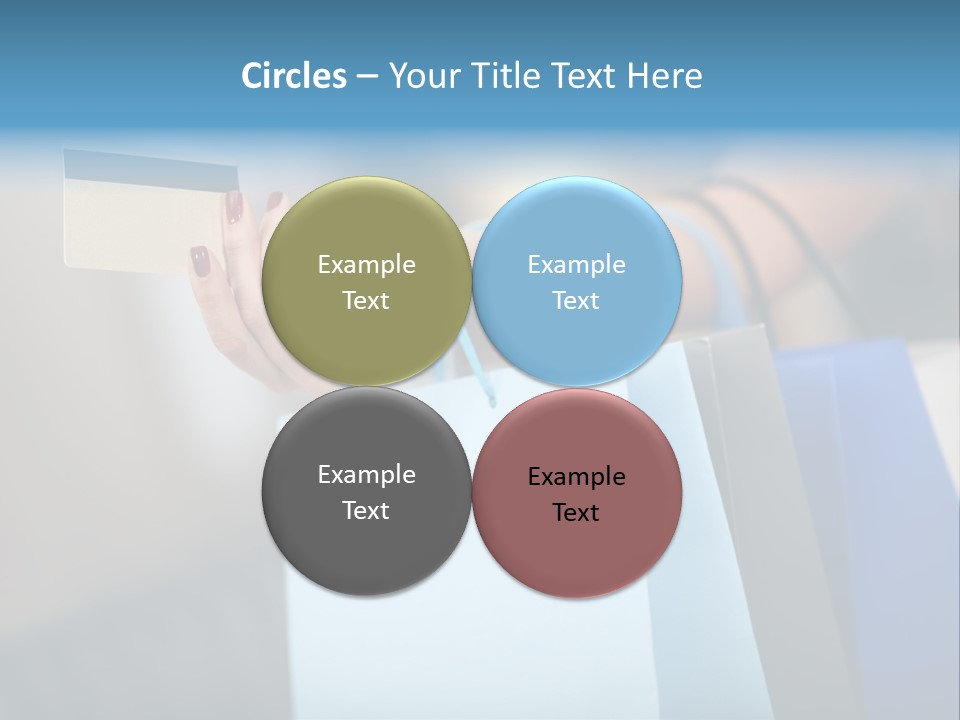 A Woman's Hand Holding A Credit Card And Shopping Bags PowerPoint Template