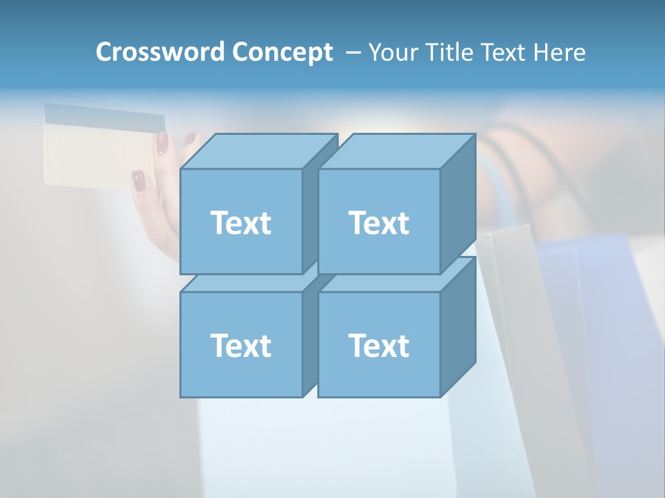 A Woman's Hand Holding A Credit Card And Shopping Bags PowerPoint Template