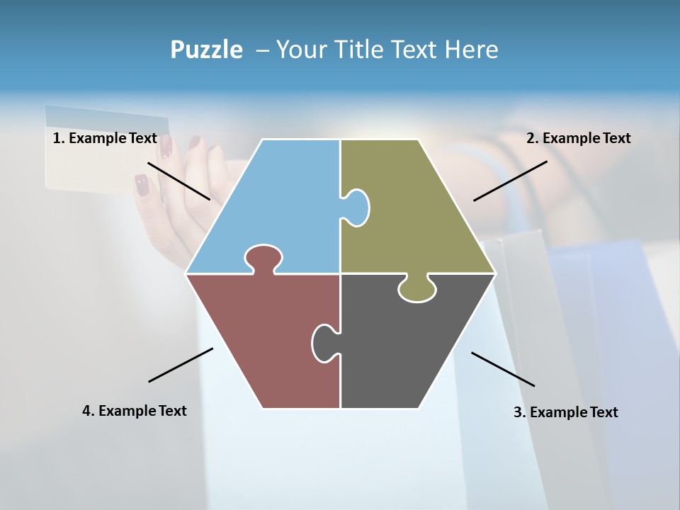 A Woman's Hand Holding A Credit Card And Shopping Bags PowerPoint Template