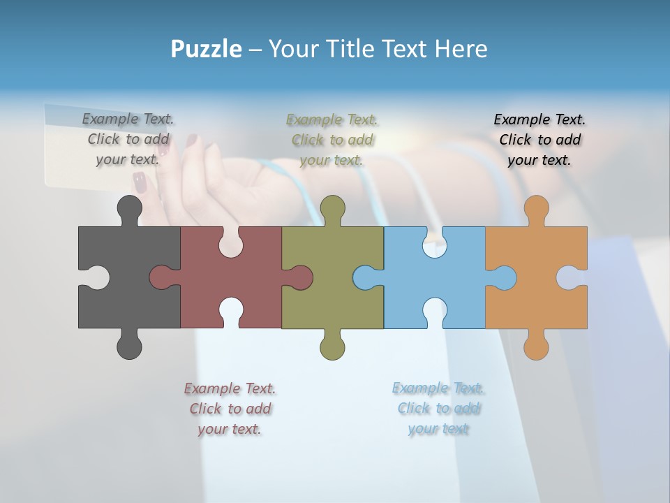 A Woman's Hand Holding A Credit Card And Shopping Bags PowerPoint Template