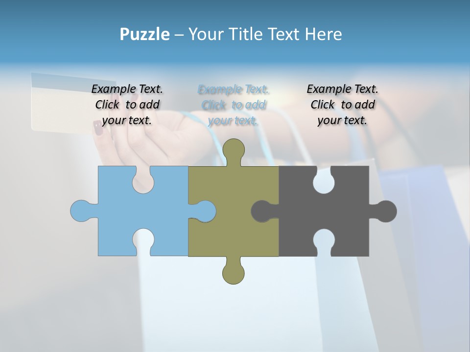 A Woman's Hand Holding A Credit Card And Shopping Bags PowerPoint Template