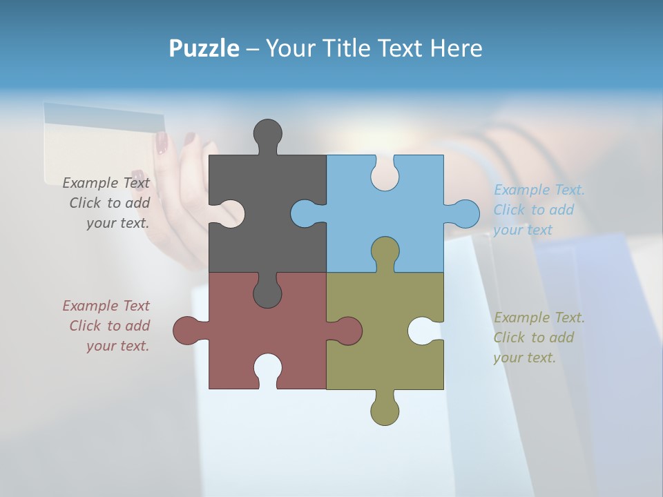 A Woman's Hand Holding A Credit Card And Shopping Bags PowerPoint Template