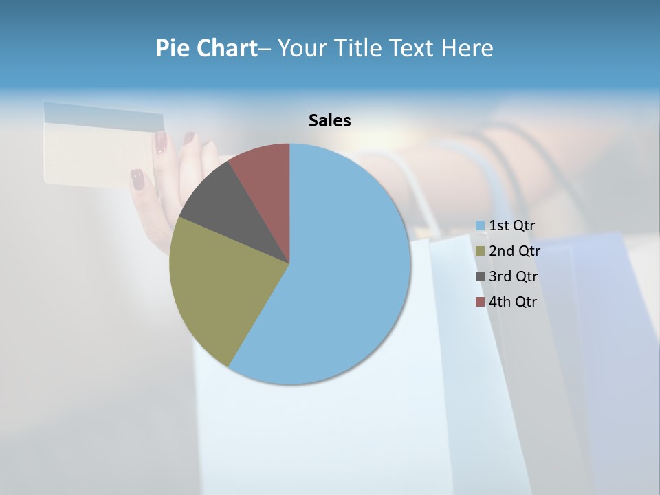 A Woman's Hand Holding A Credit Card And Shopping Bags PowerPoint Template