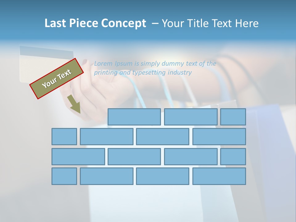 A Woman's Hand Holding A Credit Card And Shopping Bags PowerPoint Template