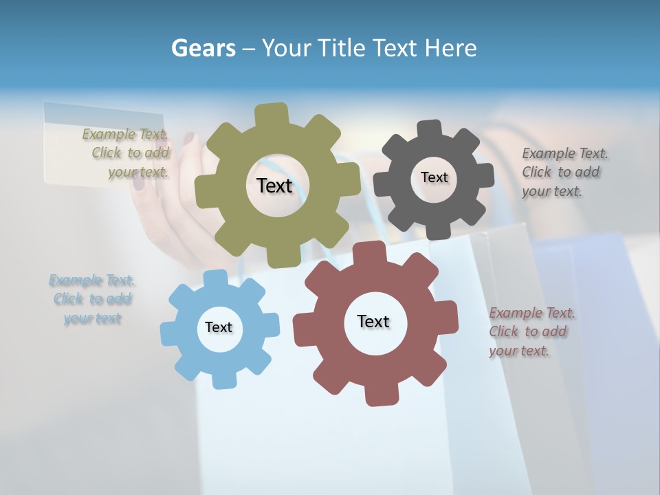 A Woman's Hand Holding A Credit Card And Shopping Bags PowerPoint Template