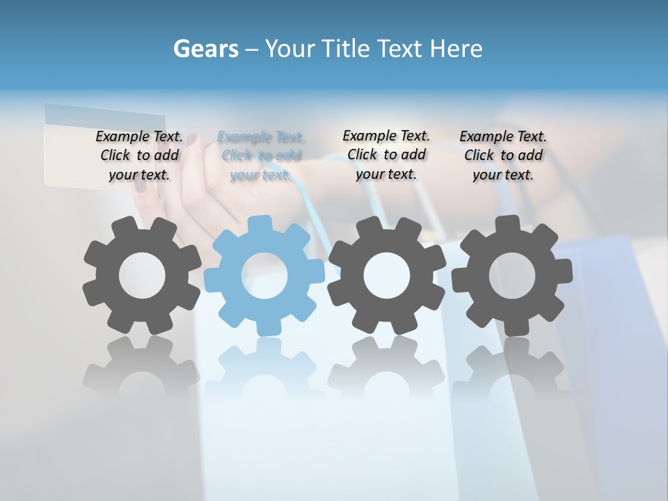 A Woman's Hand Holding A Credit Card And Shopping Bags PowerPoint Template