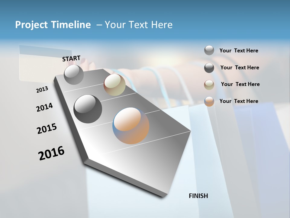 A Woman's Hand Holding A Credit Card And Shopping Bags PowerPoint Template