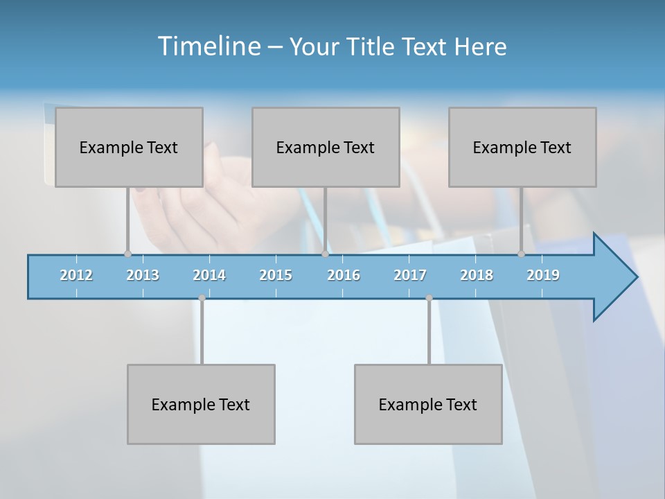 A Woman's Hand Holding A Credit Card And Shopping Bags PowerPoint Template