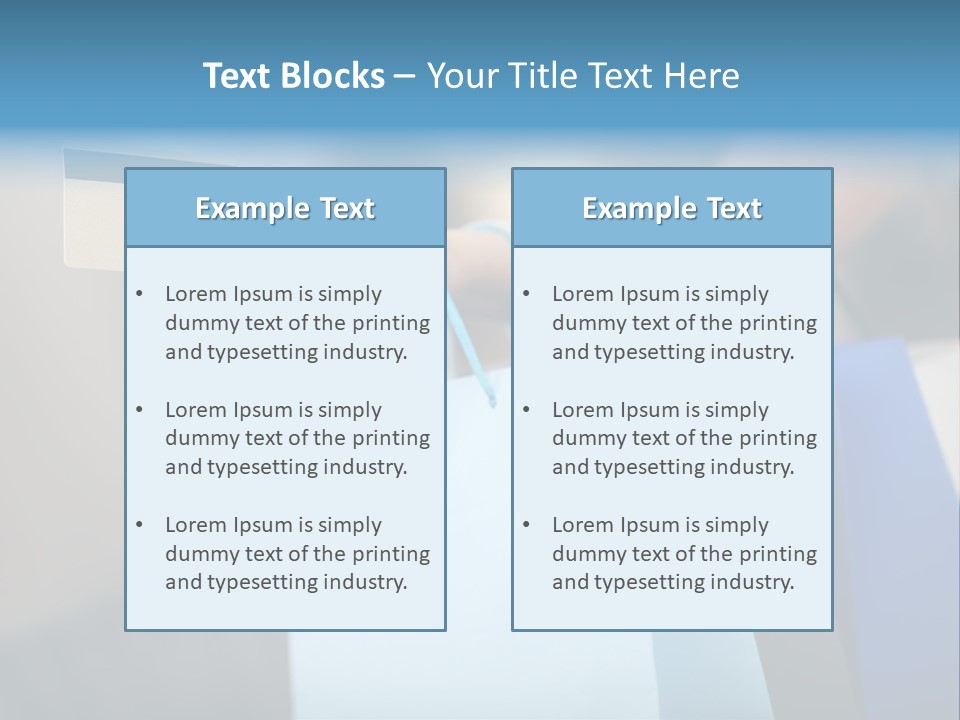 A Woman's Hand Holding A Credit Card And Shopping Bags PowerPoint Template