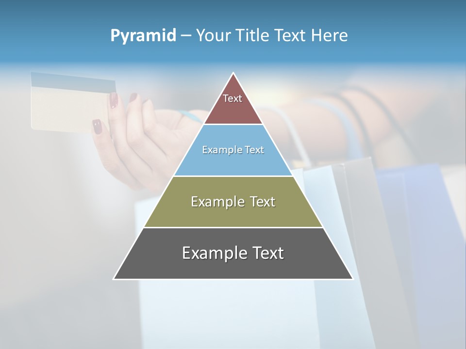 A Woman's Hand Holding A Credit Card And Shopping Bags PowerPoint Template