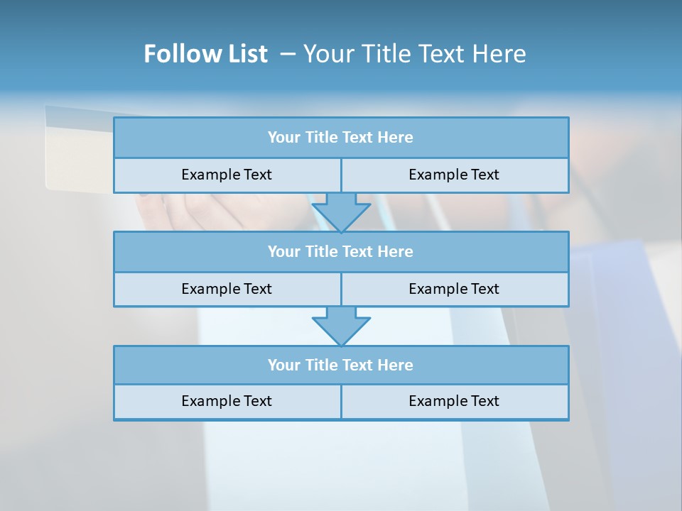 A Woman's Hand Holding A Credit Card And Shopping Bags PowerPoint Template