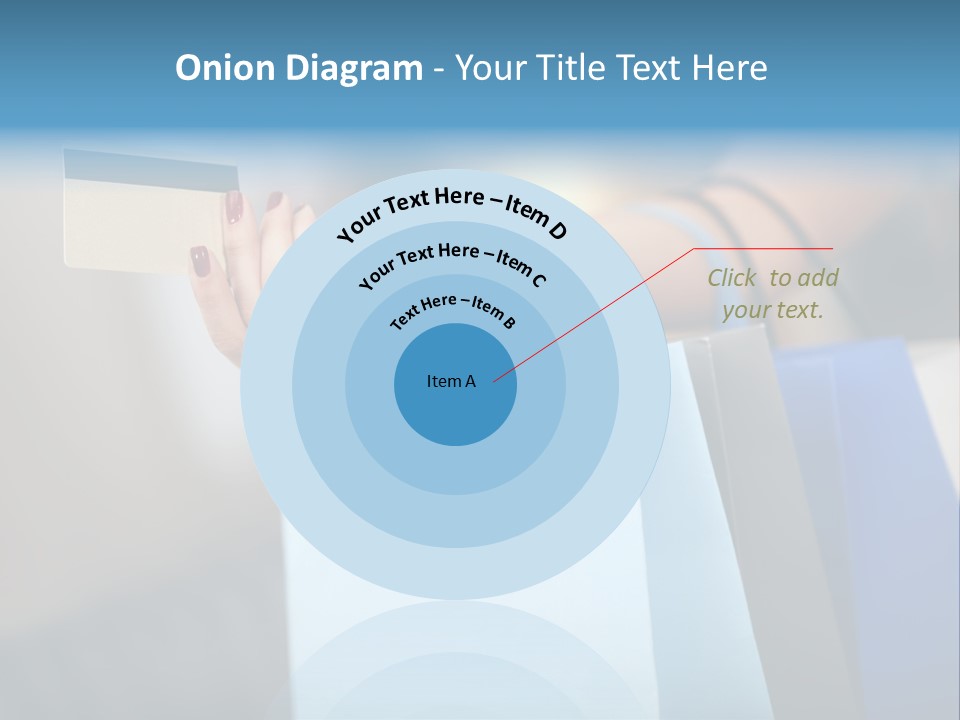 A Woman's Hand Holding A Credit Card And Shopping Bags PowerPoint Template