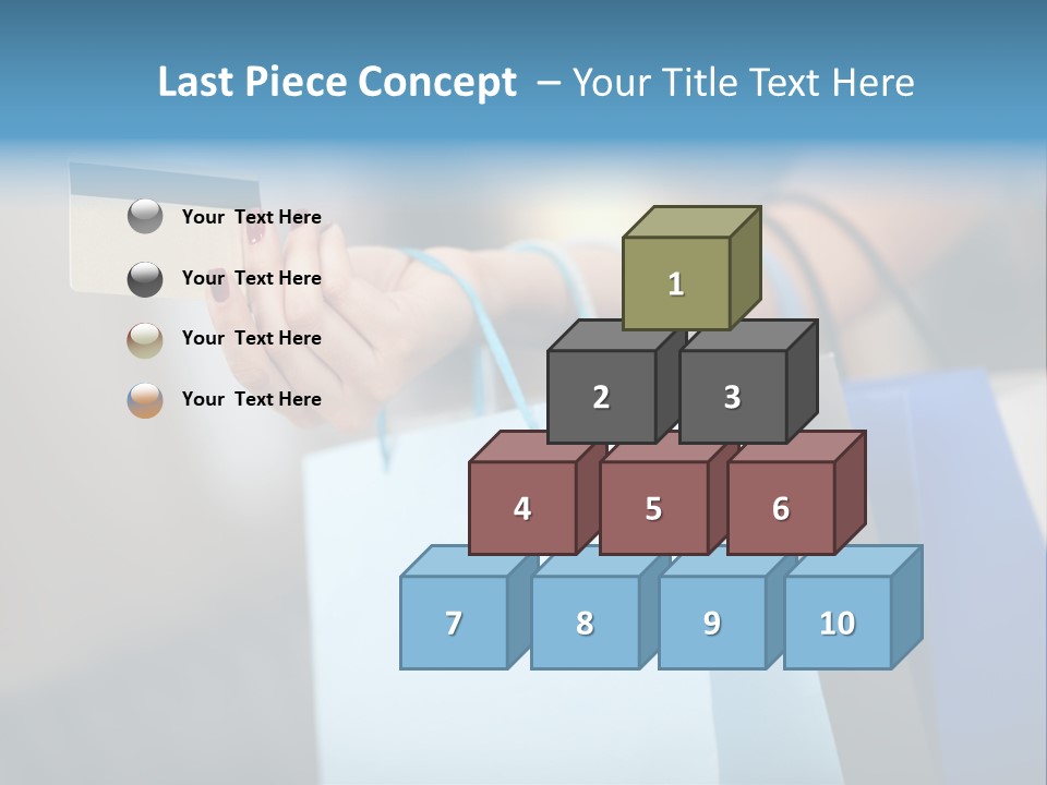 A Woman's Hand Holding A Credit Card And Shopping Bags PowerPoint Template