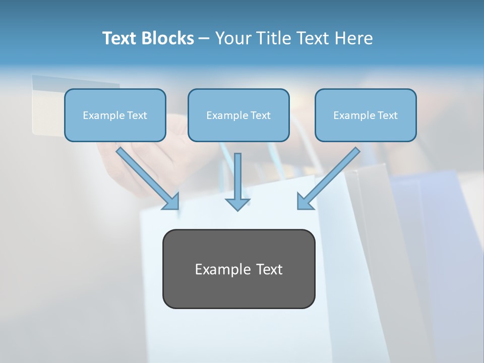 A Woman's Hand Holding A Credit Card And Shopping Bags PowerPoint Template