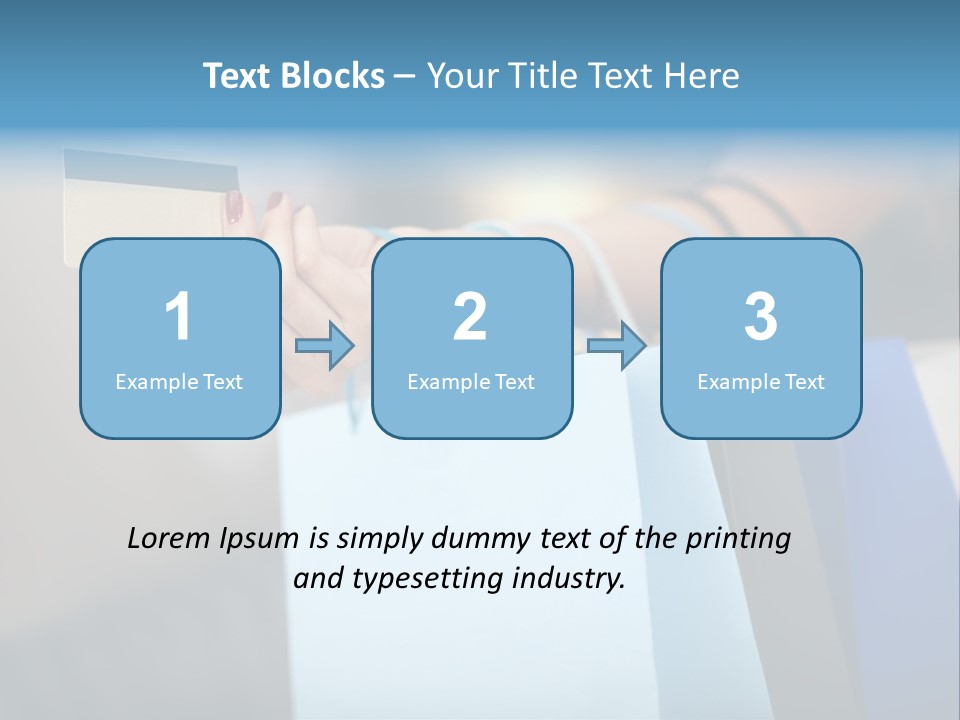 A Woman's Hand Holding A Credit Card And Shopping Bags PowerPoint Template