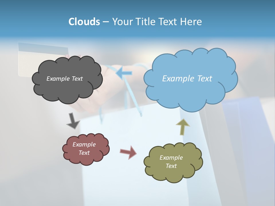 A Woman's Hand Holding A Credit Card And Shopping Bags PowerPoint Template