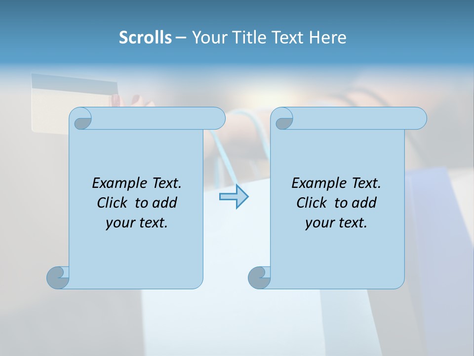 A Woman's Hand Holding A Credit Card And Shopping Bags PowerPoint Template