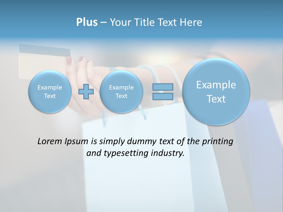 A Woman's Hand Holding A Credit Card And Shopping Bags PowerPoint Template