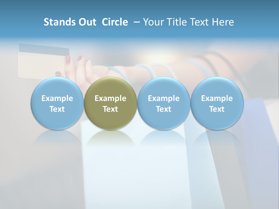 A Woman's Hand Holding A Credit Card And Shopping Bags PowerPoint Template