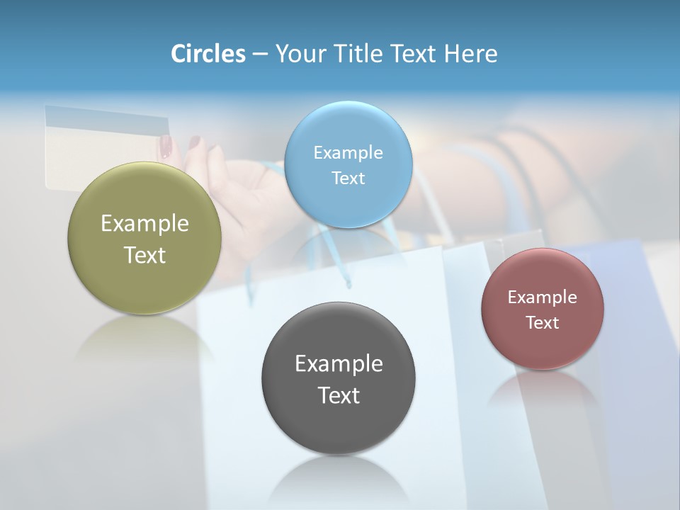 A Woman's Hand Holding A Credit Card And Shopping Bags PowerPoint Template